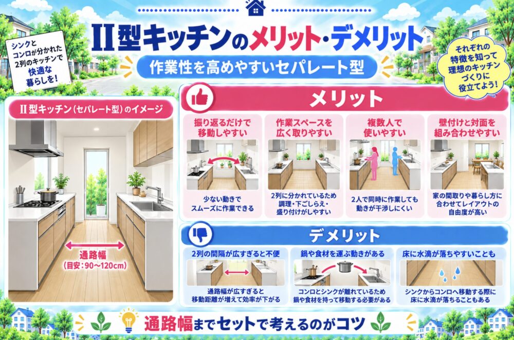 II型キッチン(セパレート型)のメリット・デメリット