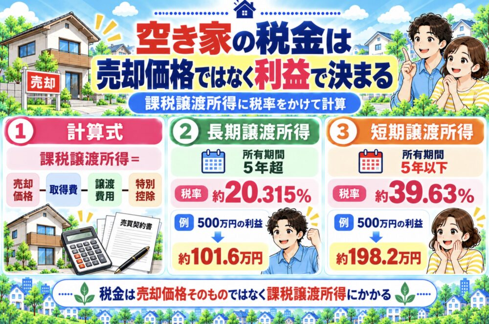 空き家の税金は「売却価格」ではなく利益から計算する