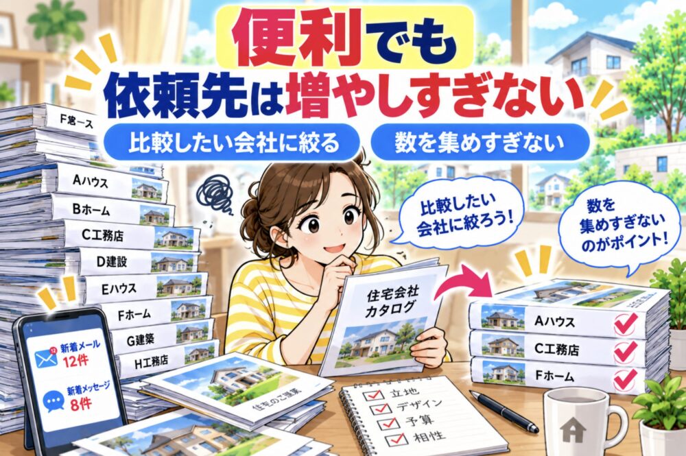 一括資料請求は便利だが、依頼する会社を増やしすぎない