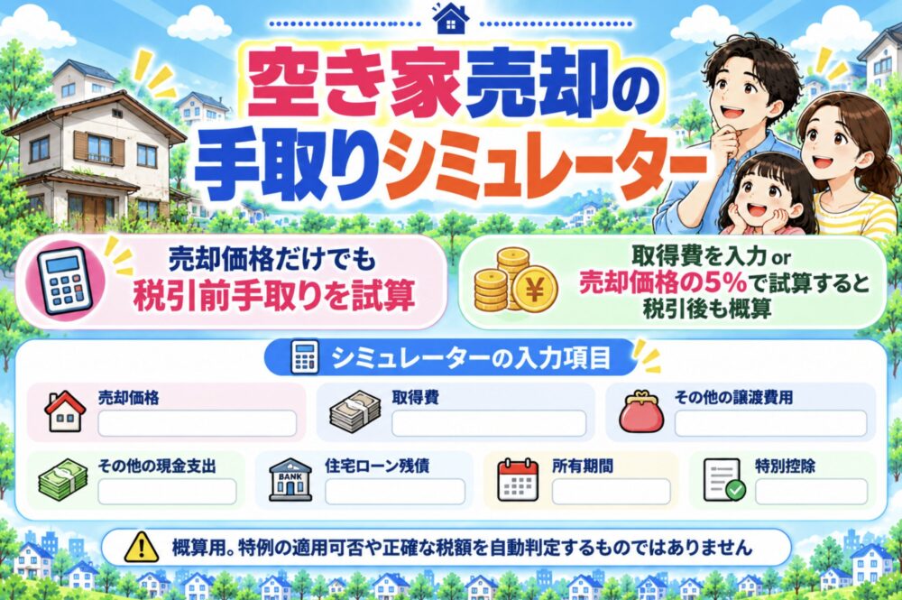 空き家売却の手取りシミュレーター