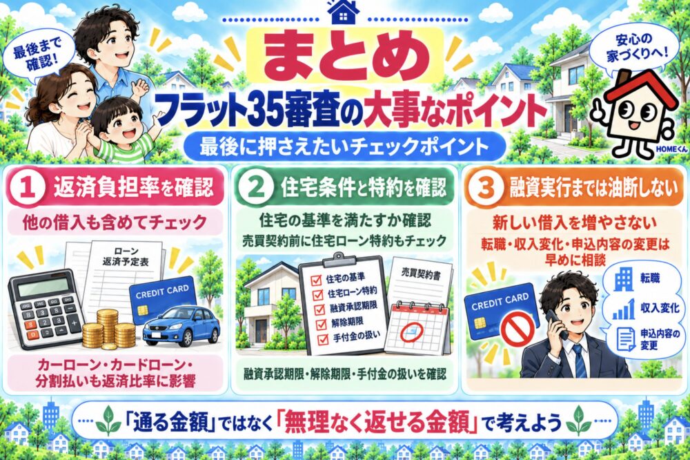 まとめ|フラット35は「審査が甘い」のではなく審査基準が違う