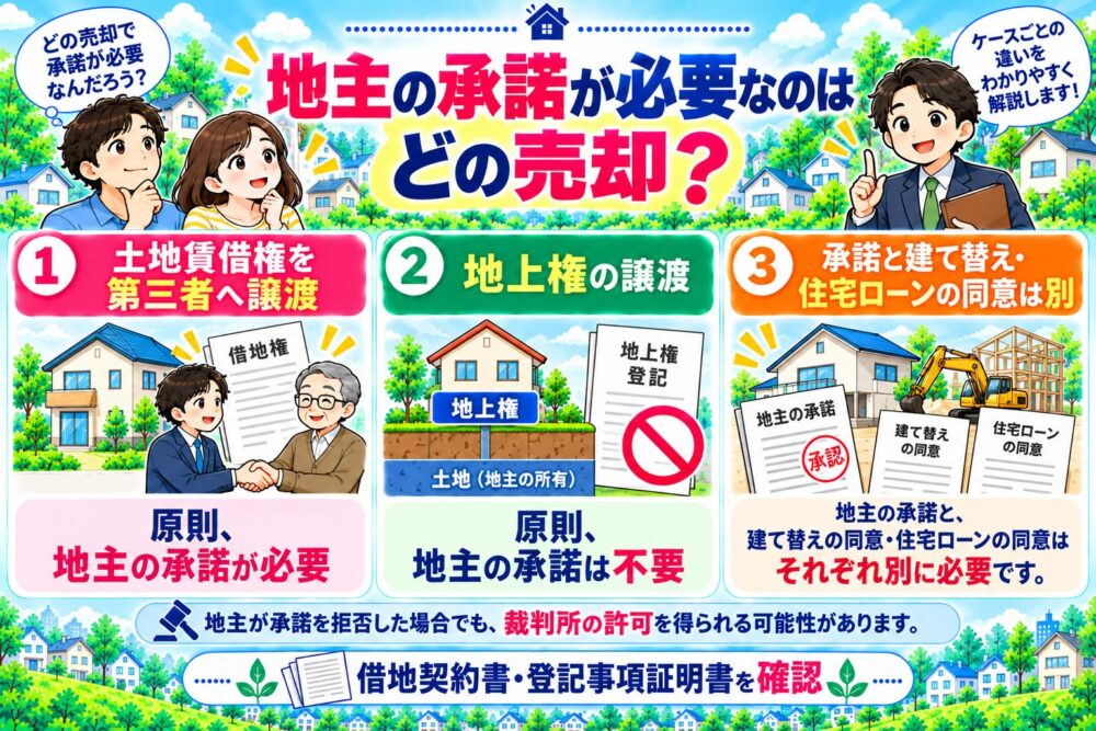 地主の承諾が必要なのはどの売却？