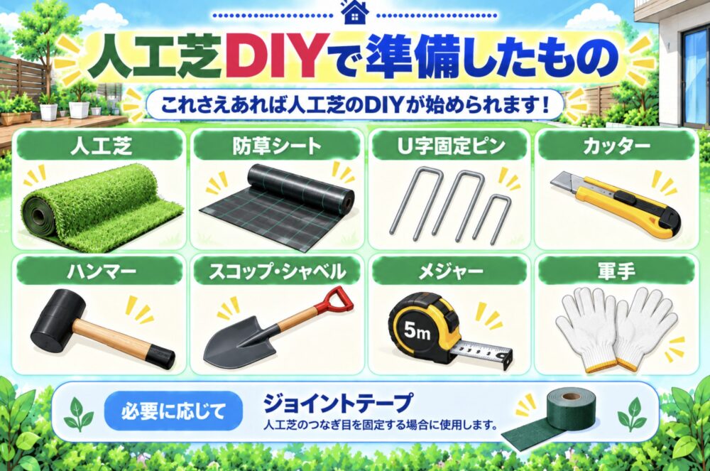 人工芝DIYで準備したもの