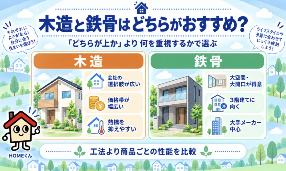 木造と鉄骨はどちらがおすすめ？