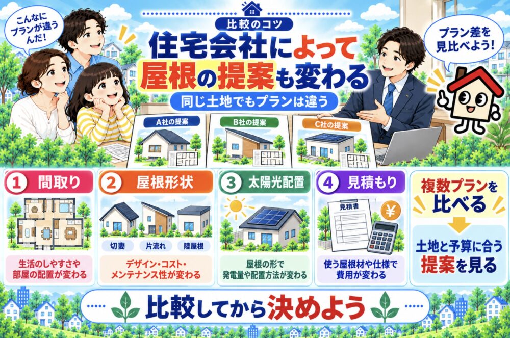 住宅会社によって屋根の提案も変わる