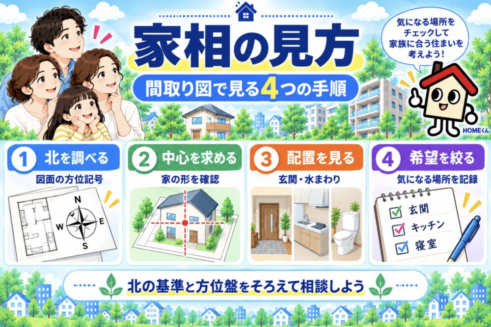 家相の見方｜間取り図で確認する4つの手順
