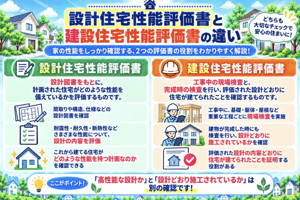 設計住宅性能評価書と建設住宅性能評価書の違い