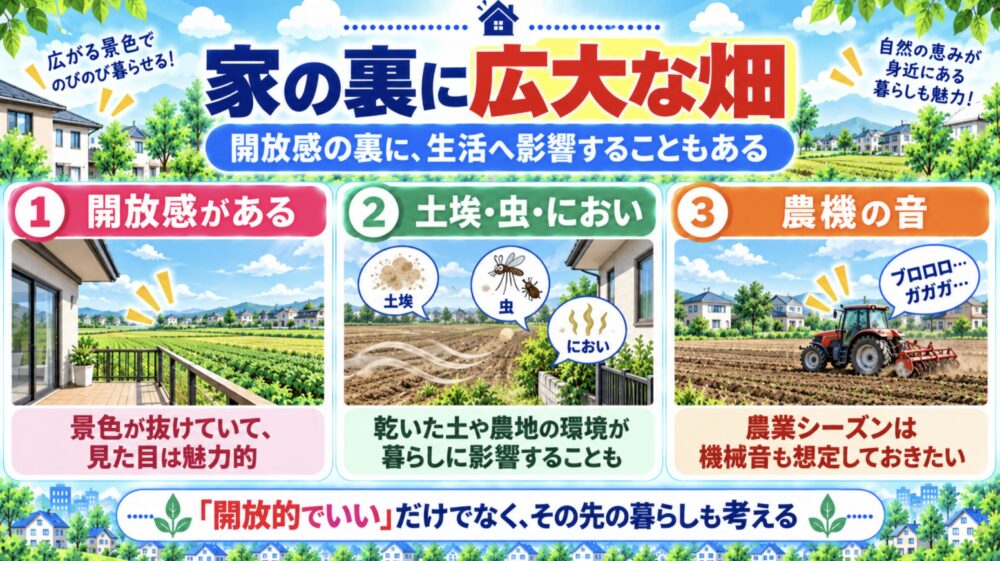 家の裏のそばにある畑が起こすいろんなトラブル。