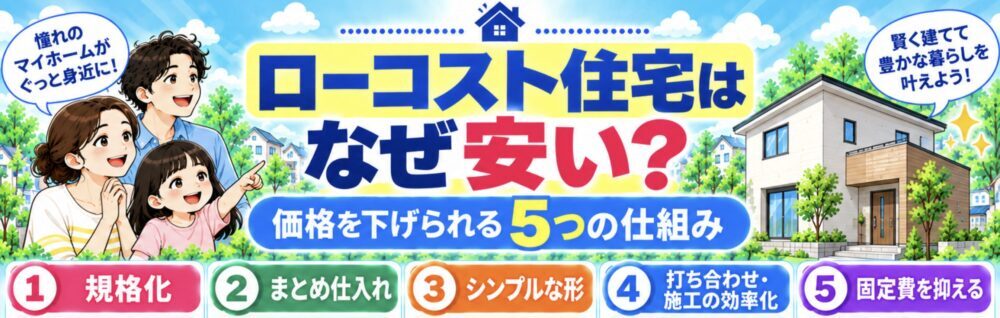 ローコスト住宅はなぜ安い？価格を下げられる5つの仕組み