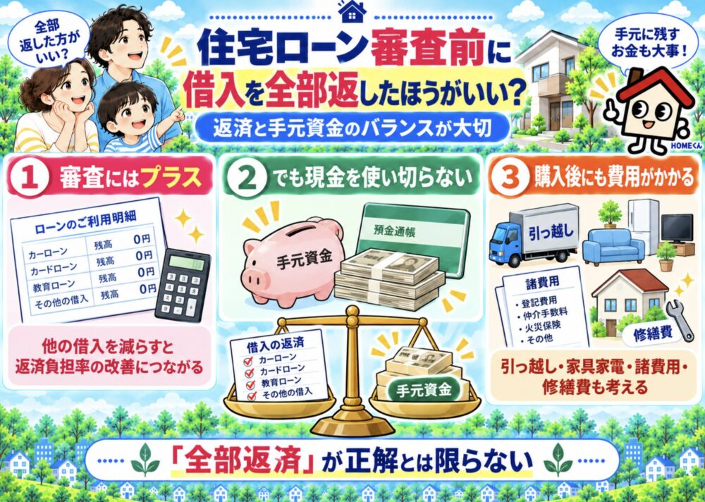 住宅ローン審査前に借入を全部返したほうがいい？