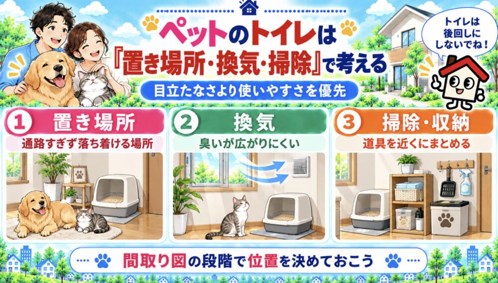 ペットのトイレは「置き場所・換気・掃除」をセットで考える