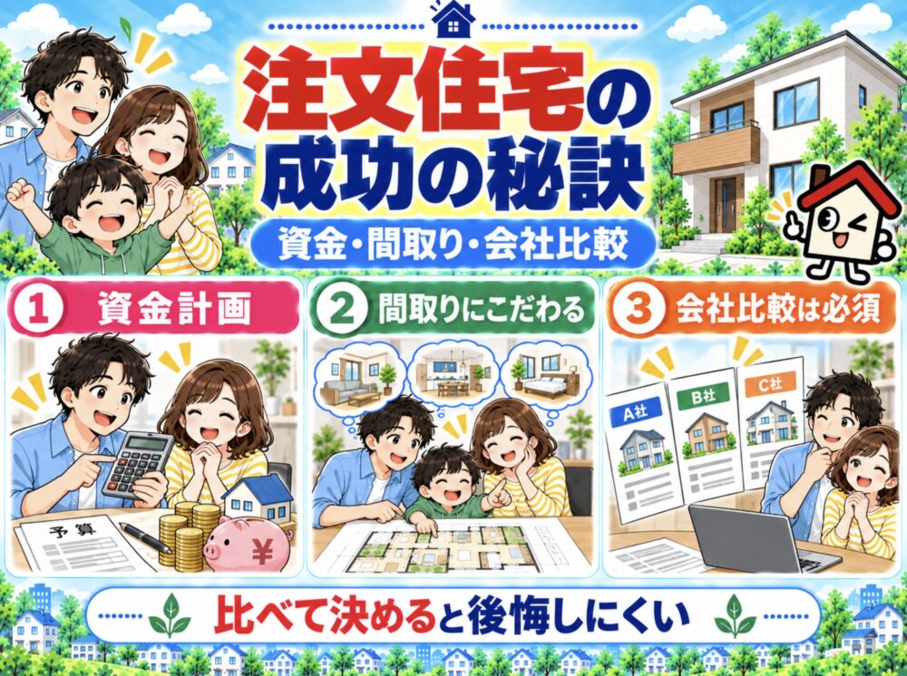 私が考える注文住宅の成功の秘訣｜資金・間取り・会社比較