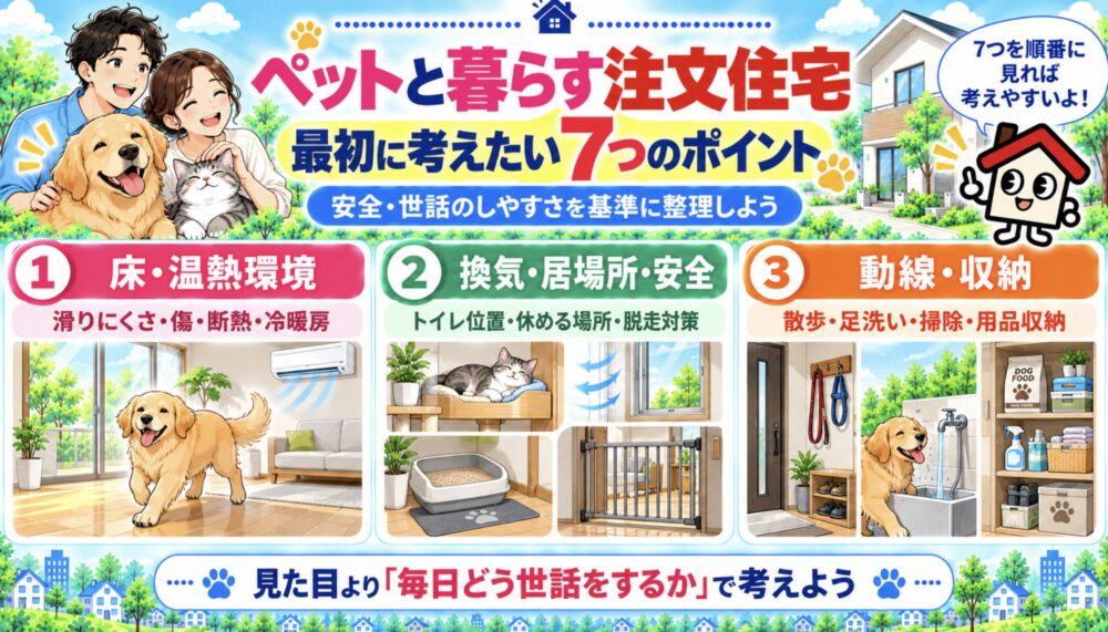 ペットと暮らす注文住宅で最初に考えたい7つのポイント