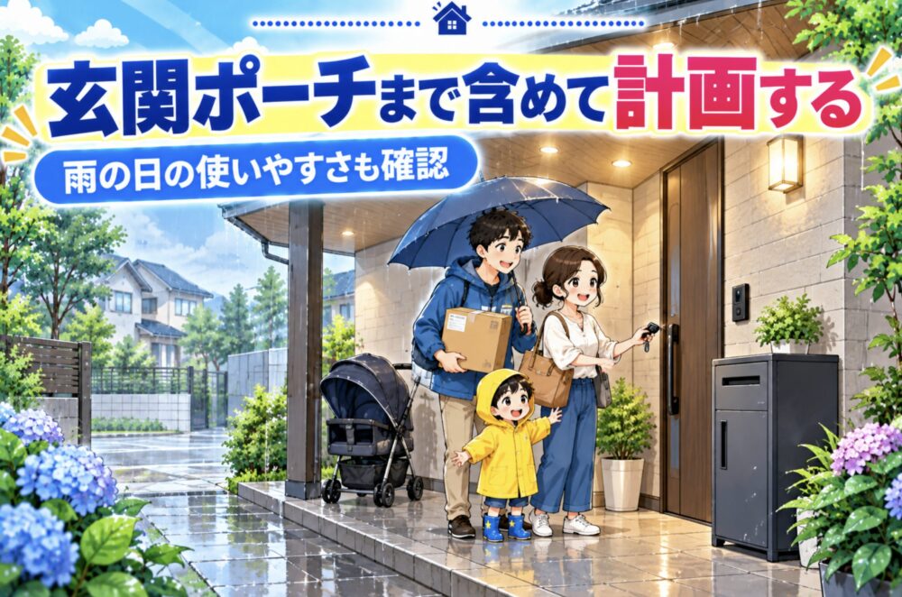 玄関ポーチまで含めて計画する