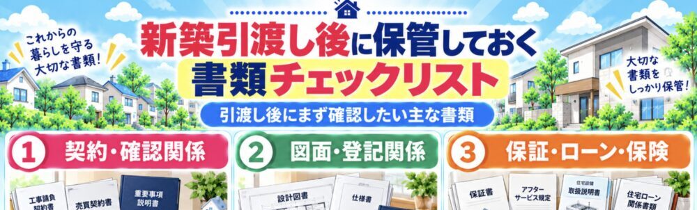 新築引渡し後に保管しておく書類チェックリスト