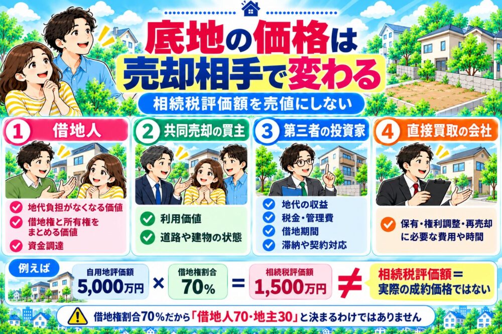 底地の価格は売却相手で変わる｜相続税評価額を売値にしない