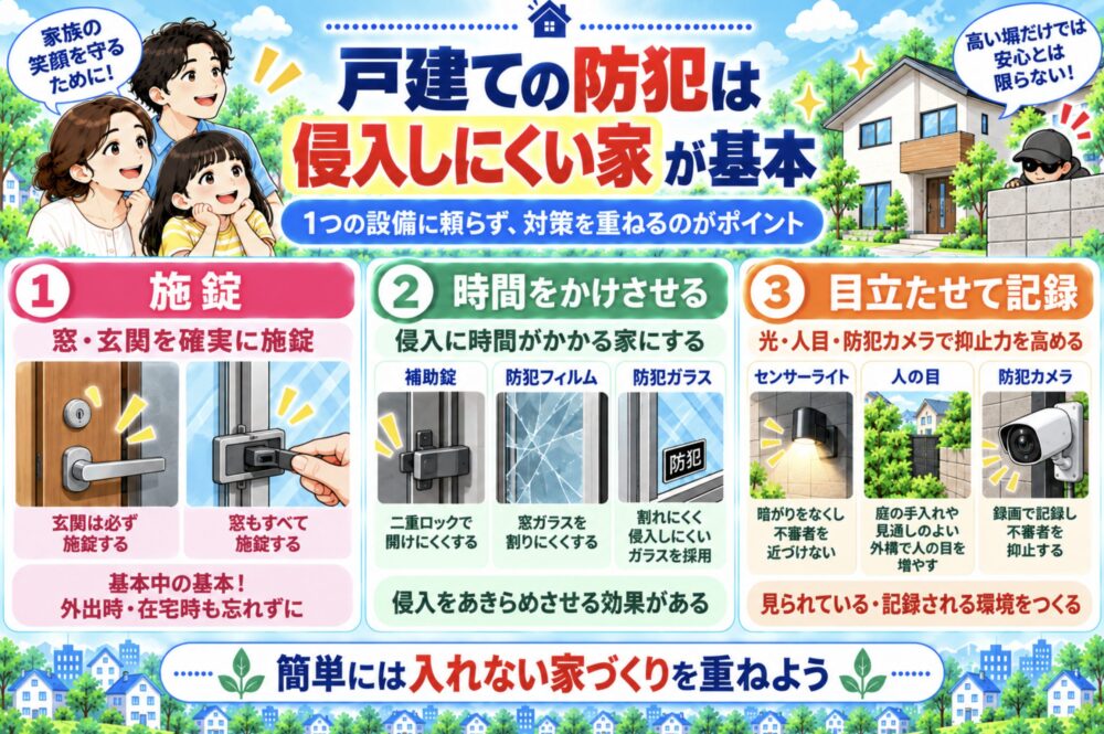 戸建ての防犯は「侵入しにくい家」にすることが基本