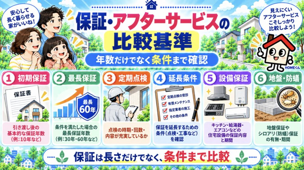 保証・アフターサービスの比較基準