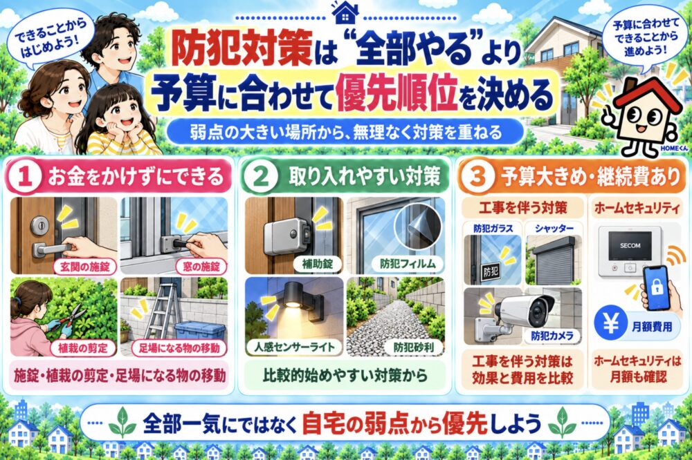 防犯対策は「全部やる」より予算に合わせて優先順位を決める