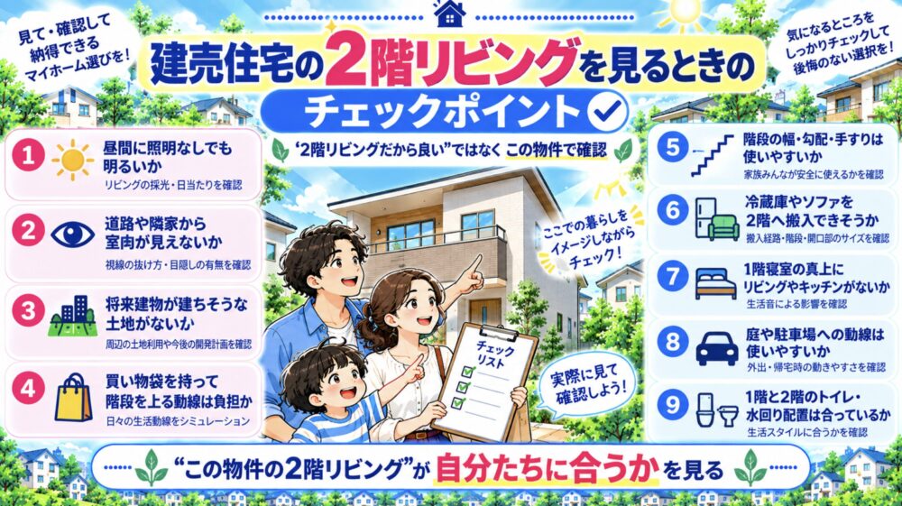 建売住宅の2階リビングを見るときのチェックポイント