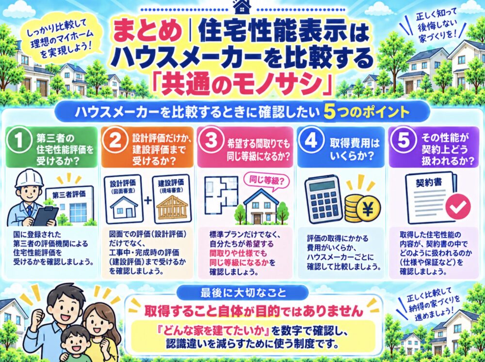 まとめ|住宅性能表示はハウスメーカーを比較する「共通のモノサシ」