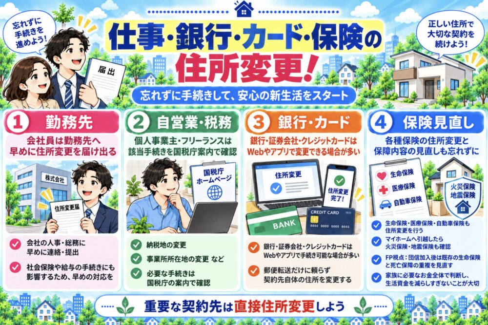 仕事・銀行・カード・保険の住所変更