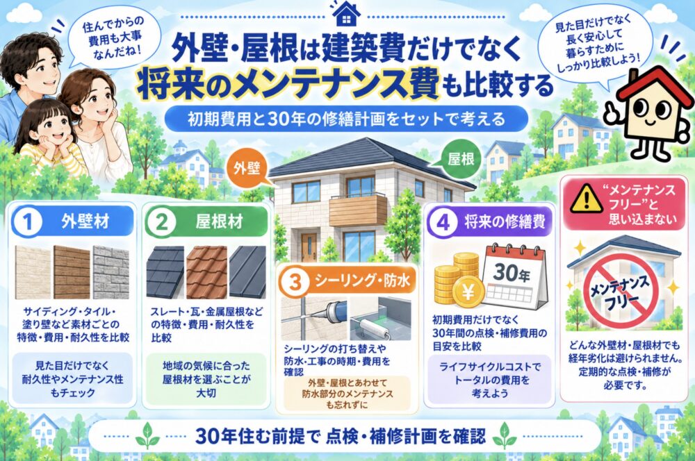 8．外壁・屋根は建築費だけでなく将来のメンテナンス費も比較する