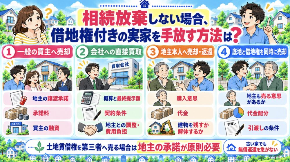 相続放棄しない場合、借地権付きの実家を手放す方法は？