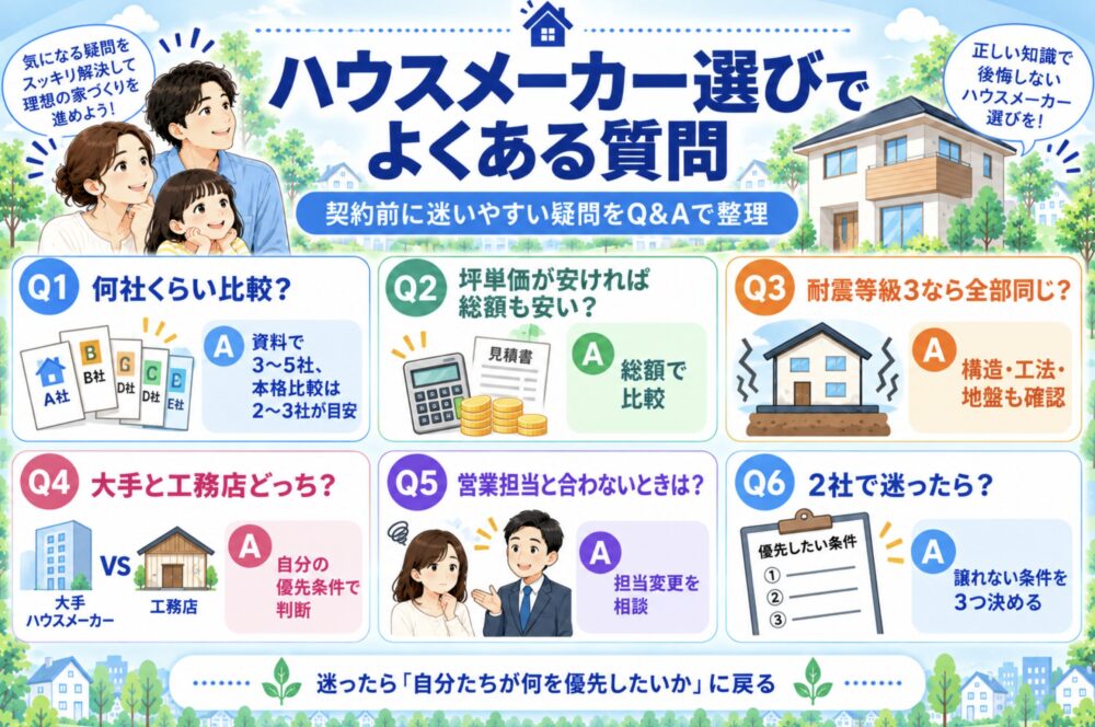ハウスメーカー選びでよくある質問