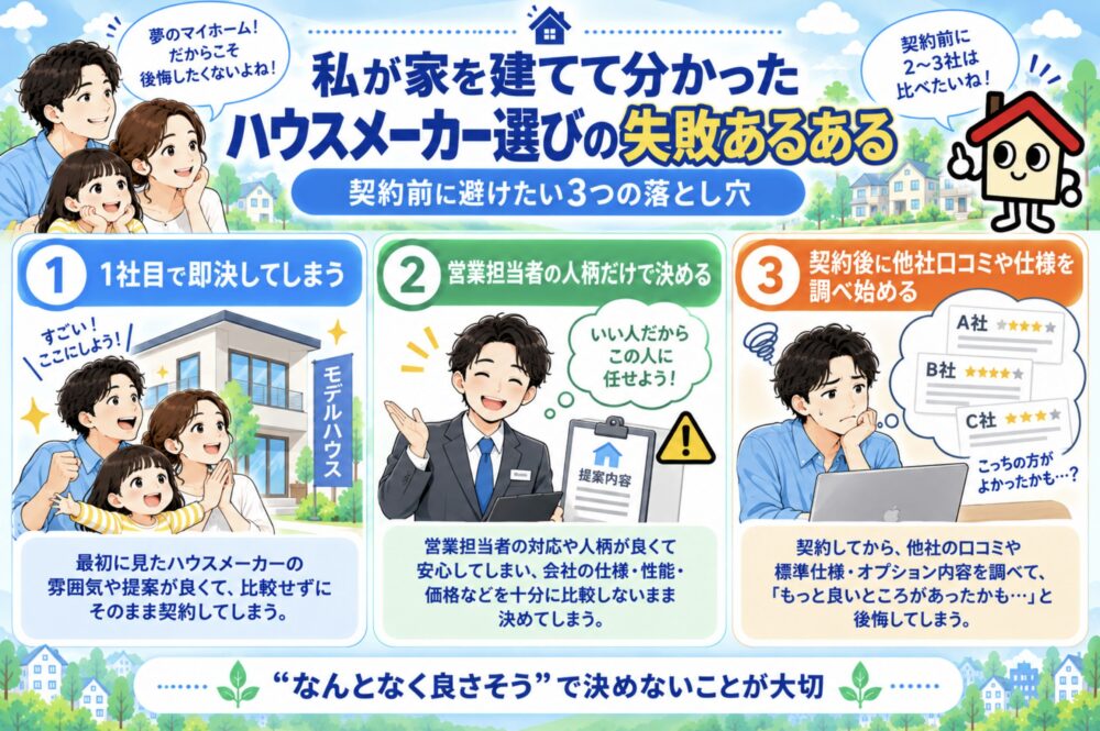 私が家を建てて分かったハウスメーカー選びの失敗あるある