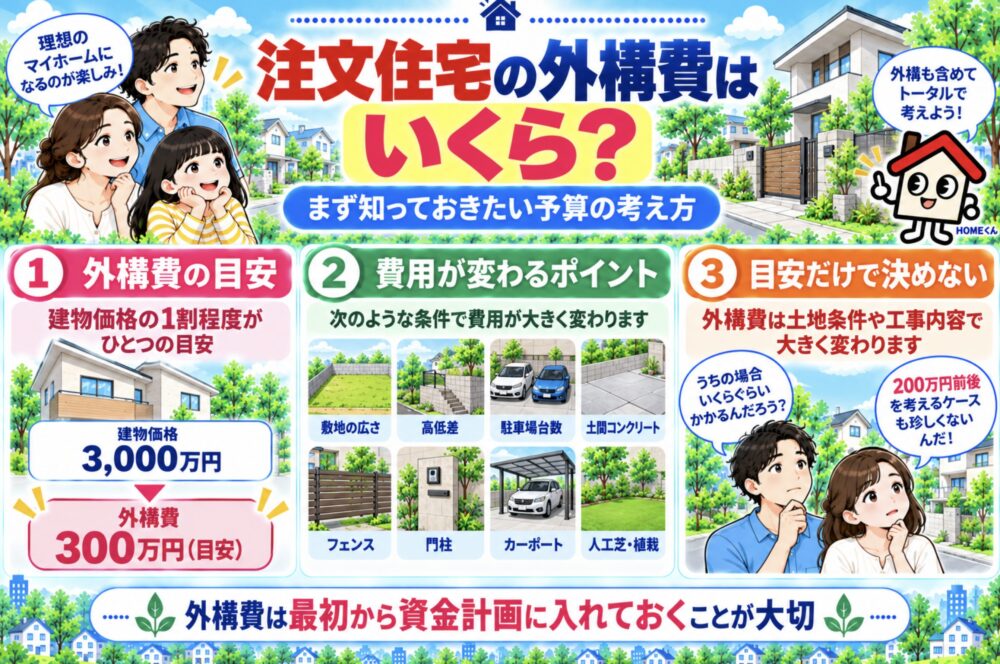注文住宅の外構費はいくら?まず知っておきたい予算の考え方