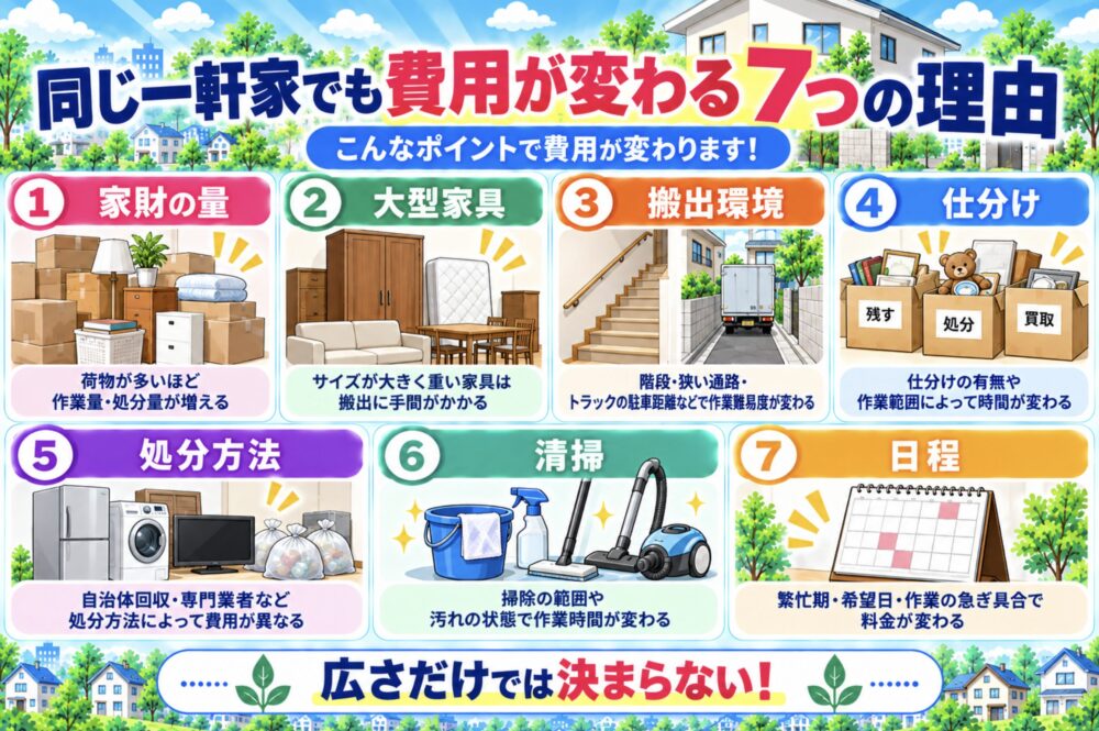 同じ一軒家でも費用が変わる7つの理由