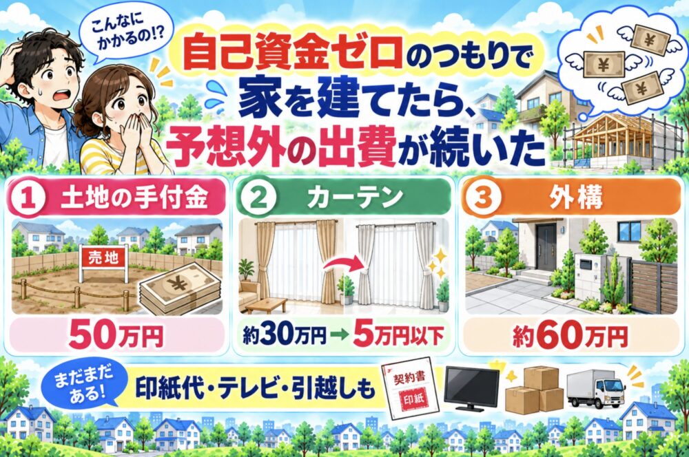 自己資金ゼロのつもりで家を建てたら、予想外の出費が続いた