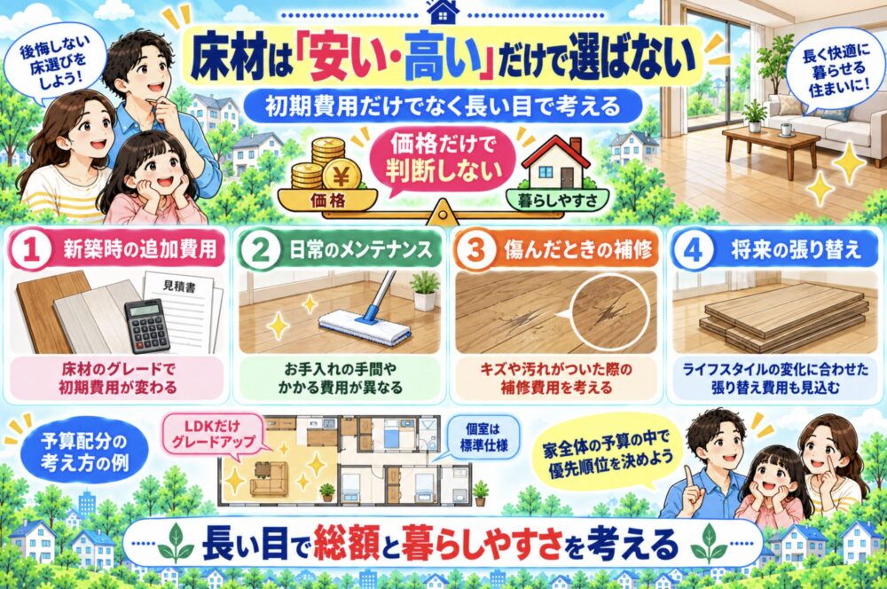 床材は「安い・高い」だけで選ばない