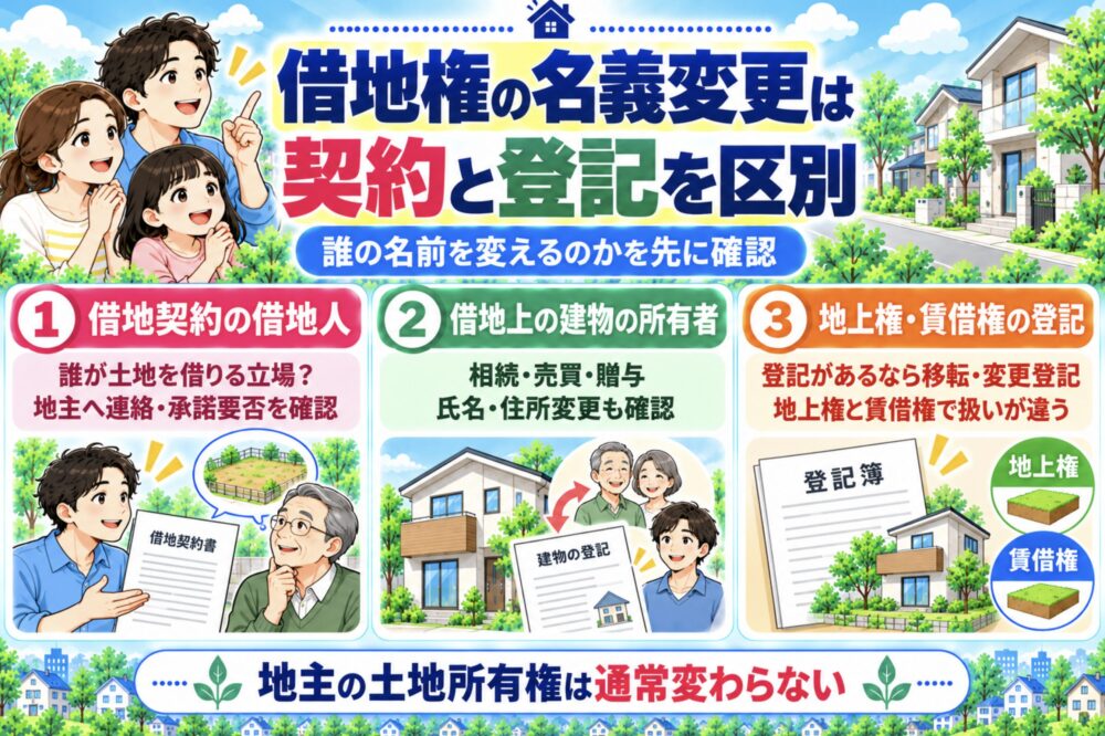 借地権の名義変更では「借地契約」と「建物の登記」を区別する