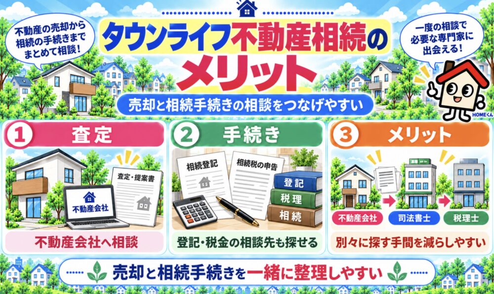 タウンライフ不動産相続のメリット｜売却と相続手続きの相談をつなげやすい