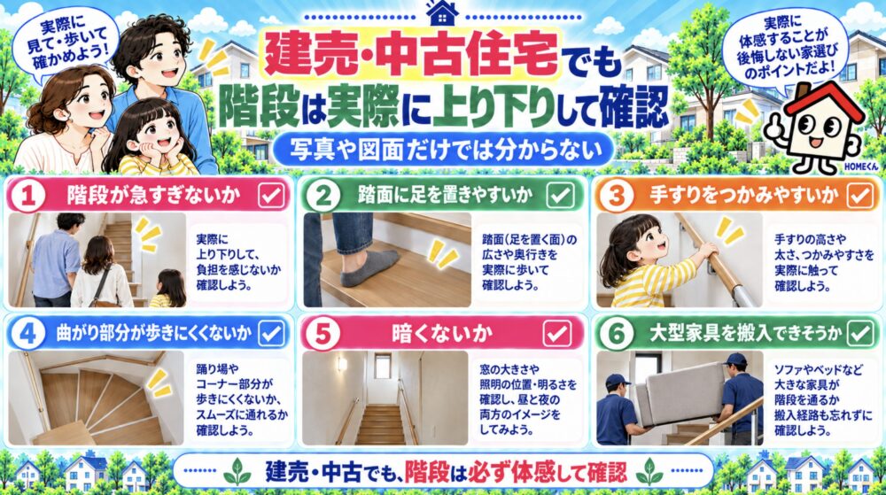 建売・中古住宅でも階段は実際に上り下りして確認