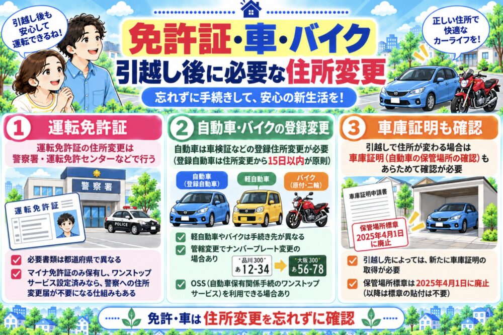 免許証・車・バイク｜引越し後に必要な住所変更