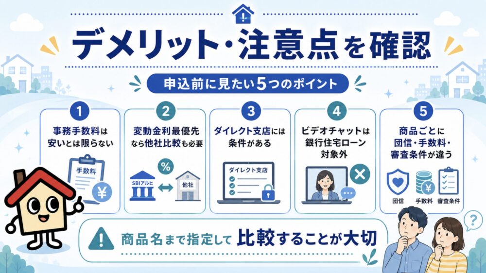SBIアルヒのデメリット・注意点