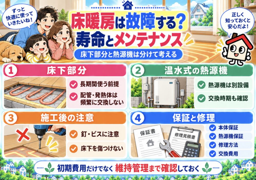 床暖房は故障する？寿命とメンテナンス