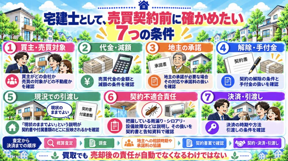 宅建士として、売買契約前に確かめてほしい7つの条件