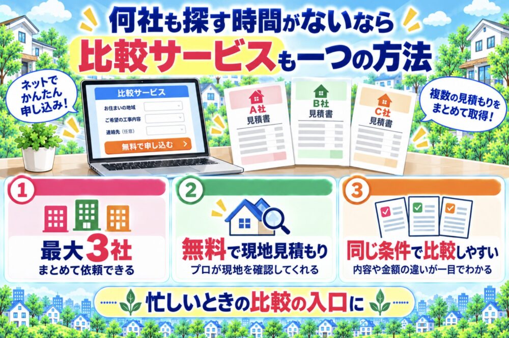 何社も探して連絡する時間がないなら、比較サービスも一つの方法　遺品整理