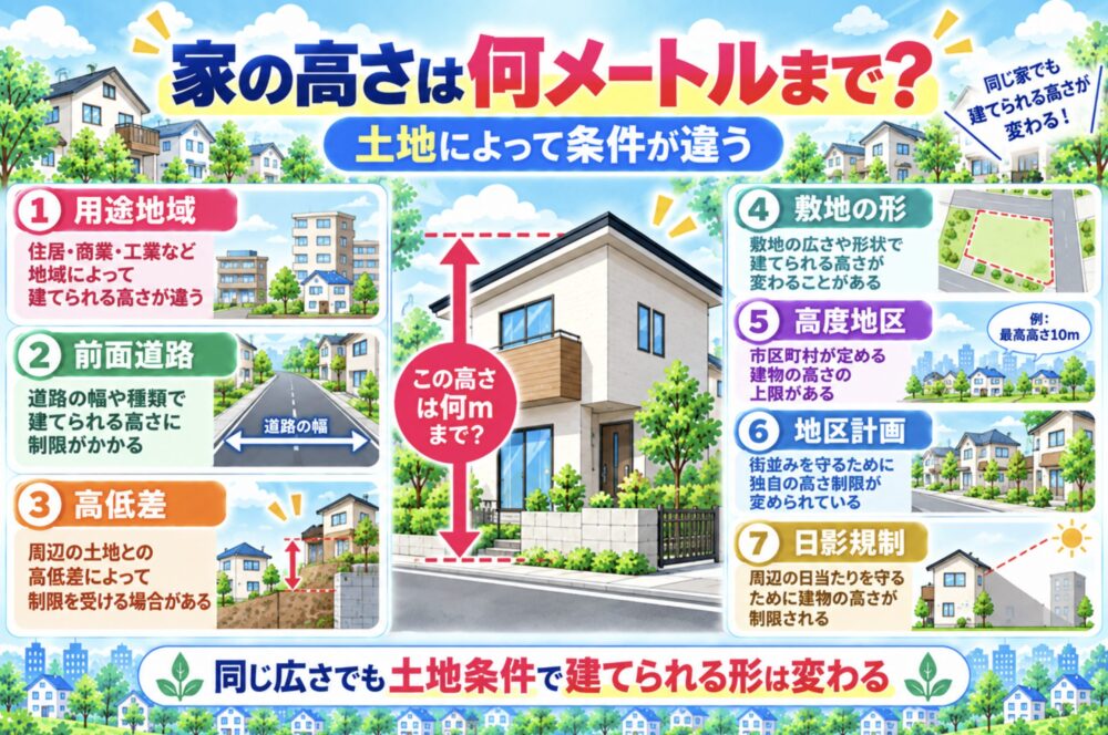家の高さは何メートルまで?土地によって条件が違う