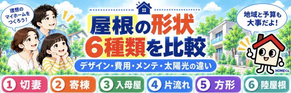 屋根の形状6種類を比較