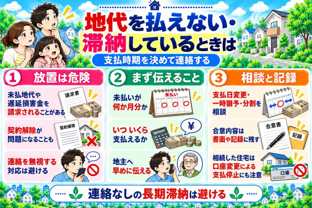 地代を払えない・滞納しているときは、支払時期を決めて連絡する