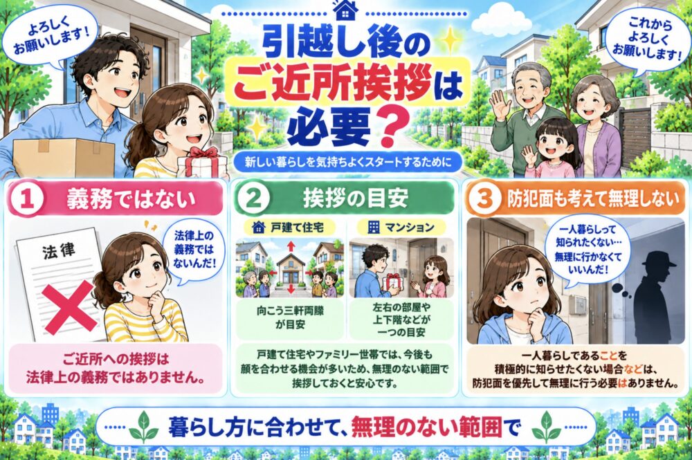 引越し後のご近所挨拶は必要？