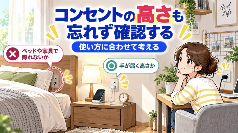 コンセントの高さも忘れず確認する