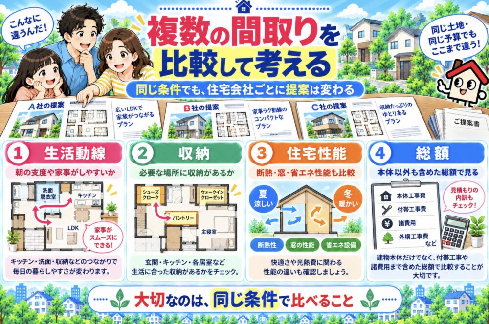 住宅会社を決める前なら複数の間取りを比較する方法もある