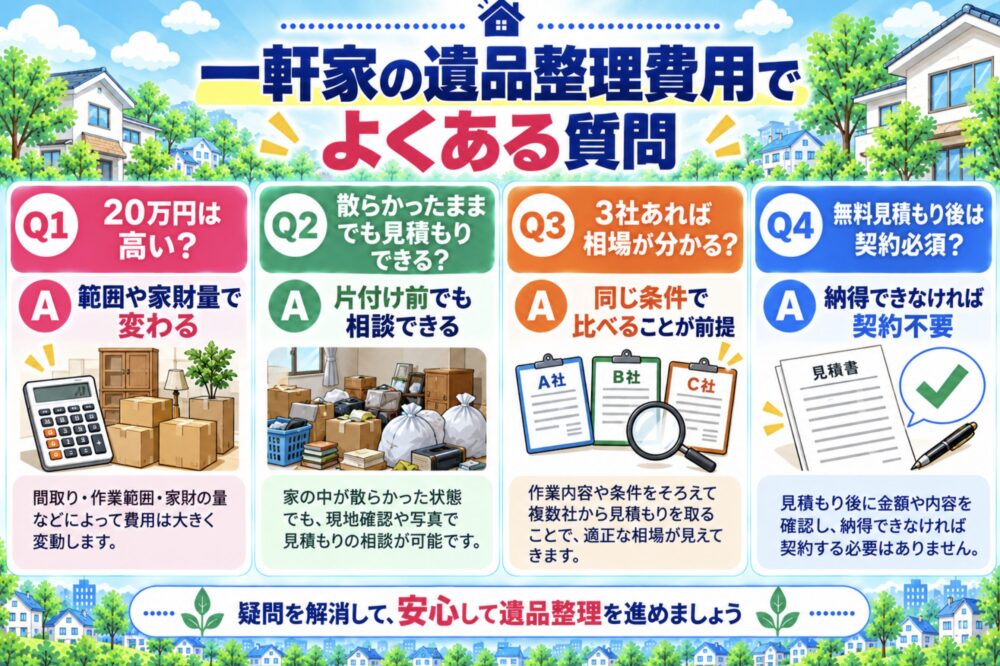 一軒家の遺品整理費用でよくある質問