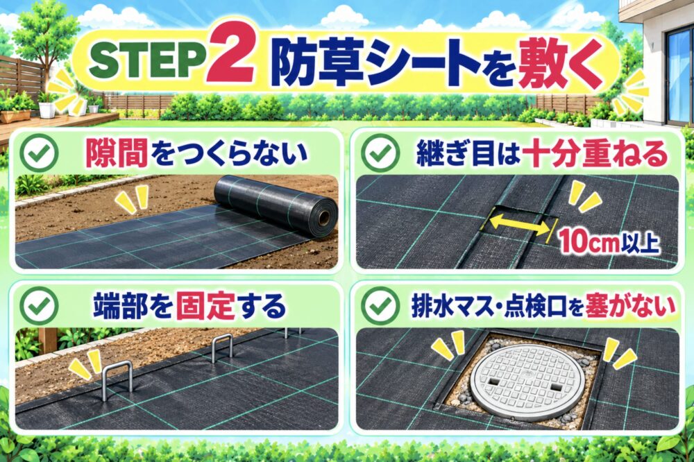 STEP2｜防草シートを敷く